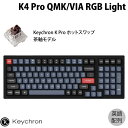 Keychron K4 Pro QMK/VIA Mac英語配列 有線 / Bluetooth 5.1 ワイヤレス 両対応 ホットスワップ Keychron K Pro テンキー付き 茶軸 100キー RGBライト メカニカルキーボード K4P-H3-US キークロン (Bluetoothキーボード) US