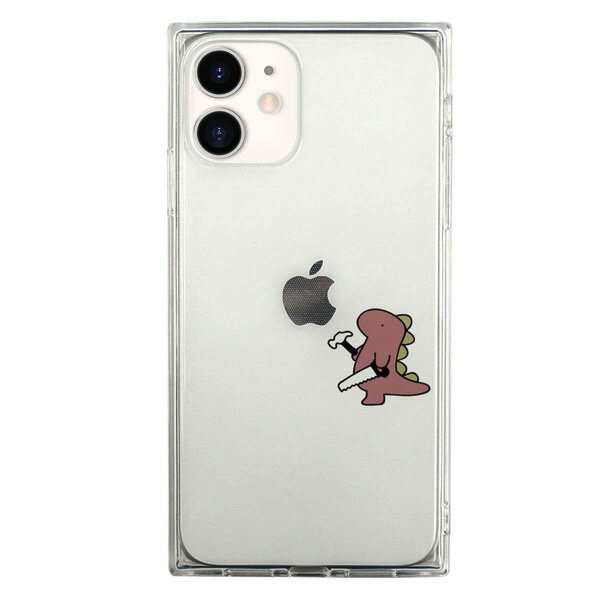 【在庫処分特価】 AKAN iPhone 12 mini ソフトスクウェアケース おしごとザウルス 日曜大工 ピンク AK19180i12 エイカン (スマホケース カバー)