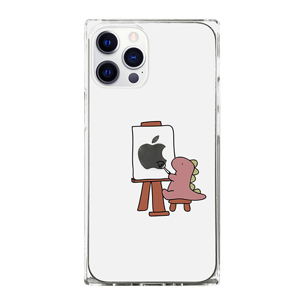 樂天商城 - 【在庫限り】 AKAN iPhone 12 Pro Max ソフトスクウェアケース おしごとザウルス 画家 ピンク # AK19229i12PM エイカン (スマホケース・カバー)