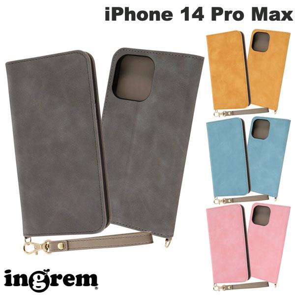 ingrem iPhone 14 Pro Max 내충격 수첩형 가죽 케이스 Raffine 잉글렘 (스마트폰 케이스·커버)