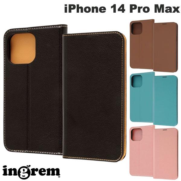 ingrem iPhone 14 Pro Max Shockproof Leather Flip Case - Simple Design (Smartphone Case/Cover)