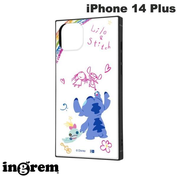 ingrem iPhone 14 Plus 디즈니 캐릭터 내충격 하이브리드 케이스 KAKU 리로&스티치/낙서 # IQ-DP38K3TB/ST001 잉글렘(스마트폰 케이스·커버)
