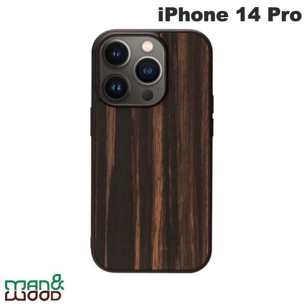 マンアンドウッド スマホケース メンズ [ネコポス送料無料] Man & Wood iPhone 14 Pro 天然木ケース Ebony # I23631i14P マンアンドウッド (スマホケース・カバー)