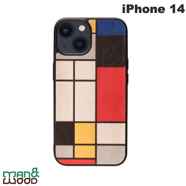  Man & Wood iPhone 14 天然木ケース Mondrian Wood # I23625i14 マンアンドウッド (スマホケース・カバー)