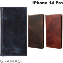 GRAMAS iPhone 14 Pro G-FOLIO MagSafe対応 ミュージアムカーフレザー フォリオケース 本革 グラマス (スマホケース・カバー) ミュージアムカーフ