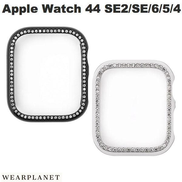  WEARPLANET Apple Watch 44mm SE 第2世代 / SE / 6 / 5 / 4 ラインストーンハードケース ウェアプラネット (アップルウォッチケース カバー) メンズ