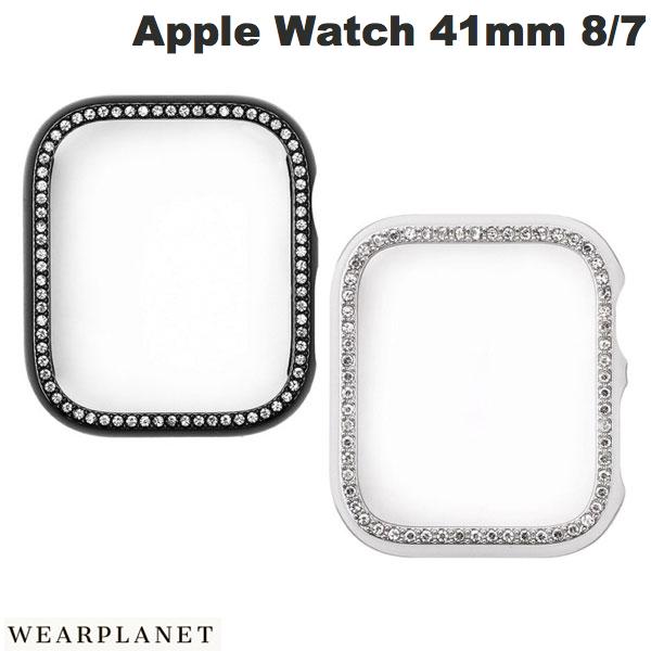  WEARPLANET Apple Watch 41mm Series 8 / 7 ラインストーンハードケース ウェアプラネット (アップルウォッチケース カバー) レディース