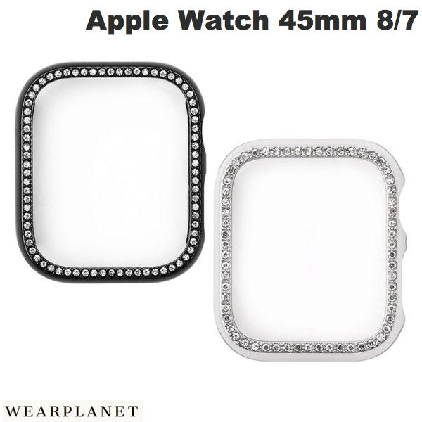  WEARPLANET Apple Watch 45mm Series 9 / 8 / 7 ラインストーンハードケース ウェアプラネット (アップルウォッチケース カバー) メンズ