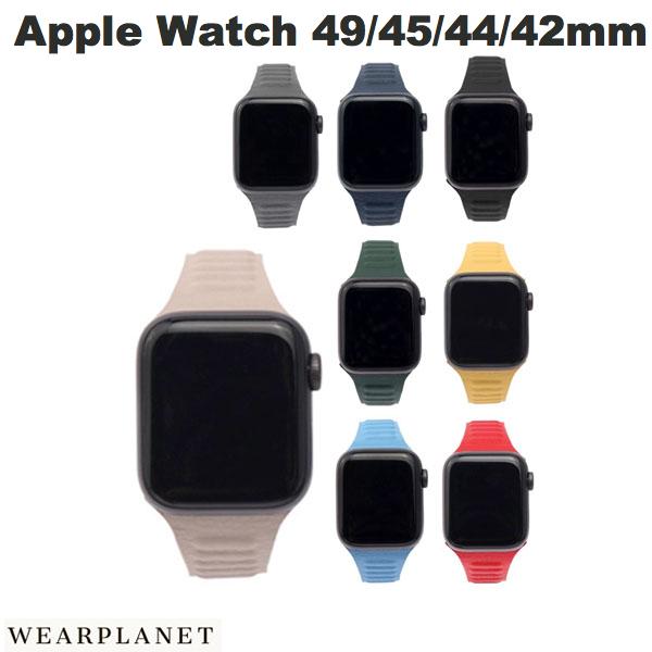  WEARPLANET Apple Watch 49 / 45 / 44 / 42mm Slim Line マグネットリンクバンド ウェアプラネット (アップルウォッチ ベルト バンド) レザー メンズ