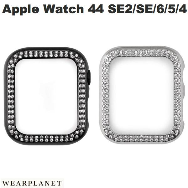  WEARPLANET Apple Watch 44mm SE 第2世代 / SE / 6 / 5 / 4 ラインストーンハードケース de luxe ウェアプラネット (アップルウォッチケース カバー) メンズ