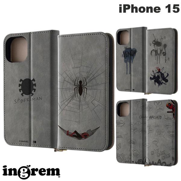 ingrem iPhone 15 마블 수첩형 가죽 케이스 Raffine 잉글렘 (스마트폰 케이스·커버)