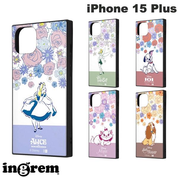 ingrem iPhone 15 Plus 디즈니 하이브리드 케이스 KAKU 잉글렘 (스마트폰 케이스·커버) 앨리스 팅커·벨 레이디 강아지 마리 캐릭터 귀여운