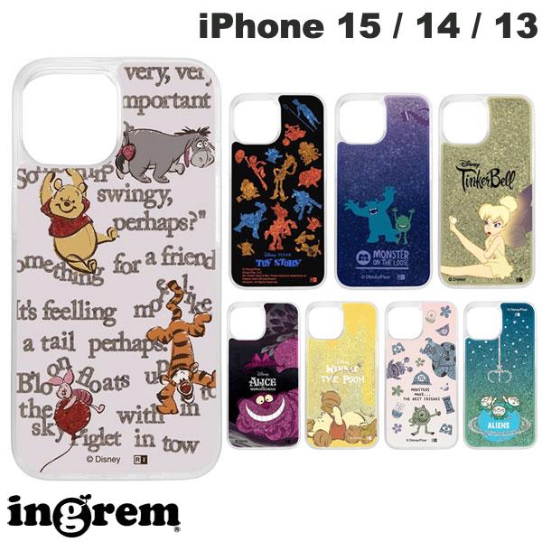 ingrem iPhone 15 / 14 / 13 ディズニー ピクサー ラメ グリッターケース イングレム (スマホケース・カバー) プー ティンカー・ベル アリス