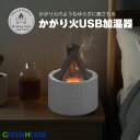 GreenHouse かがり火 USB加湿器 # GH-UMBA-WH グリーンハウス 卓上 超音波式 アロマディフューザー おしゃれ ポータブル リモコン