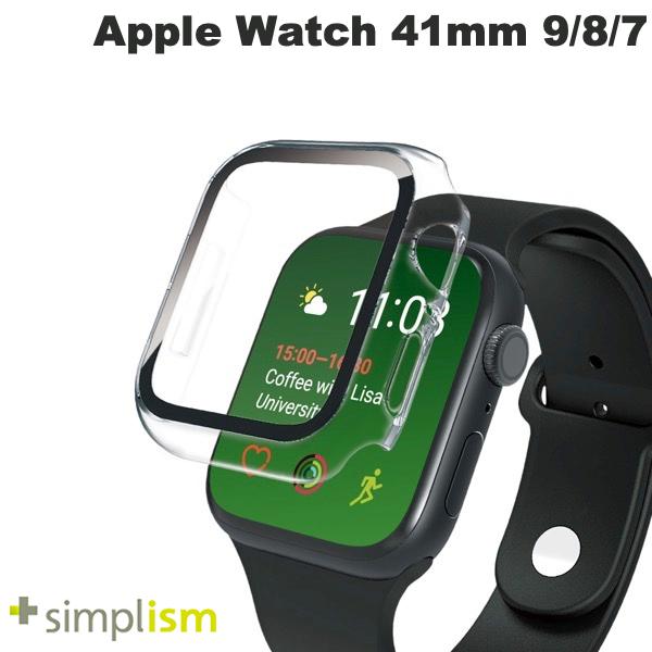 トリニティ Simplism Apple Watch 41mm Series 9 / 8 / 7 高透明 ガラス一体型PCケース クリア # TR-AW2241-GLPC-CCCL シンプリズム (アップルウォッチケース カバー) レディース