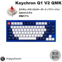 Keychron Q1 V2 QMK ネイビーブルー Mac英語配列 有線 テンキーレス ホットスワップ Gateron G Pro 赤軸 81キー RGBライト カスタムメカニカルキーボード ノブバージョン Q1-O1-US キークロン (キーボード) US配列