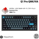 Keychron Q1 Pro QMK/VIA カーボンブラック Mac英語配列 有線 / Bluetooth 5.1 ワイヤレス 両対応 テンキーレス ホットスワップ Keychron K Pro 赤軸 RGBライト カスタムメカニカルキーボード ノブバージョン Q1P-M1-US キークロン