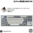 Keychron Q3 Pro 特別版 QMK/VIA シルバーグレー Mac英語配列 有線 / Bluetooth 5.1 ワイヤレス 両対応 テンキーレス ホットスワップ Keychron K Pro 茶軸 RGBライト カスタムメカニカルキーボード ノブバージョン キークロン