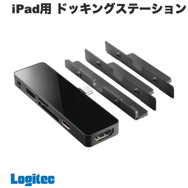 Logitec iPad用 USB Type-C 6in1 一体型ドッキングステーション PD対応 USB A / Type-C / HDMI / SD / ..