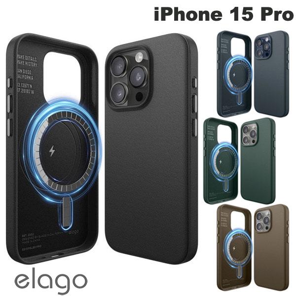 [lR|X] elago iPhone 15 Pro MAGNETIC LEATHER MagSafeΉ GS (X}zP[XEJo[)