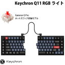  Keychron Q11 QMK/VIA Mac英語配列 スプリットレイアウト 左右分離型 有線 テンキーレス ホットスワップ Gateron G Pro 赤軸 RGBライト メカニカルキーボード # Q11-M1-US キークロン (キーボード)