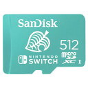 SanDisk 512GB microSDXC Licensed for Nintendo Switch 正式ライセンス R=100MB/s W=90MB/s UHS-I アダプタなし 海外パッケージ どうぶつの森 サンディスク スイッチ はっぱ Nintendo Switch ドラレコ 監視カメラ