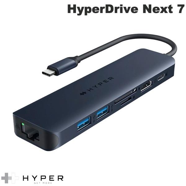 HYPER++ HyperDrive Next 7 Port USB-C ハブ PD対応 急速充電 4K60Hz HDMI USB3.2 USB-A microSD / SD4.0 カードリーダー 有線LAN イーサネット # HP-HD4003GL ハイパー (USB Type-C アダプタ)