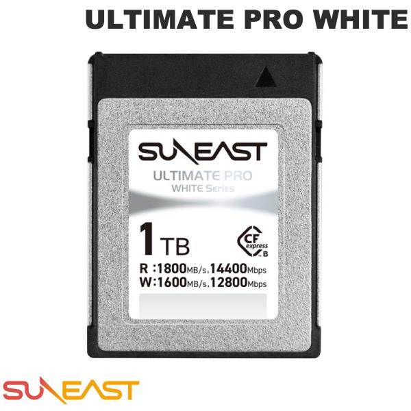 ■ SUNEAST ULTIMATE PRO WHITE SeriesはPCIe Gen3 x2インターフェース/NVMeプロトコルを採用したCFExpress Type Bカードで、TLC NAND方式の最大読込速度1,800MB/s、最大書込速度1,600MB/sの転送性能が特徴です。■ 高画質な静止画の連続撮影や4K/8K動画撮影のパートナーとしてお使いいただける製品です。■ 最大読込速度1800MB/sの高速パフォーマンス■ シャッター連写に対応できる最大1600MB/sの書込速度■ シネマカメラでの高画質撮影に最適■ 一部のXQD対応カメラとの下位互換性■ カード表面に筆記可能　データ管理に最適[仕様情報]NAND : TLCフォームファクタ : CFexpress Type B転送速度(最⼤) : ［読込］1800MB/s　［書込］1600MB/s※スチール撮影持続転送速度(最小) : 1TB : ［書込］1520MB/s※ムービー撮影認証 : RoHS、CE、FCC、VCCI本体寸法(幅x高さx厚さ) : 29.6x38.5x3.8mm[保証期間]5年[メーカー]サンイースト SUNEAST型番JANSE-CFXB001TW18004573574596065[容量] 1TB[規格] 4K[規格] 8K[規格] CFexpress[規格] PCI ExpressSUNEAST 1TB ULTIMATE PRO WHITE Series CFexpress Type B Card PCIe Gen3 x2 R:1800MB/s W:1600MB/s # SE-CFXB001TW1800 サンイースト