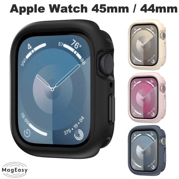 [lR|X] MagEasy Apple Watch 45mm Series 9 / 8 / 7 / 44mm SE 2 / SE / 6 / 5 / 4 SKIN TPUnCubhP[X }OC[W[ (AbvEHb`P[X Jo[)