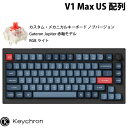 Keychron V1 Max QMK/VIA カーボンブラック Mac英語配列 有線 / Bluetooth 5.1 ワイヤレス 両対応 テンキーレス ホットスワップ Gateron Jupiter 赤軸 RGBライト カスタムメカニカルキーボード ノブバージョン キークロン