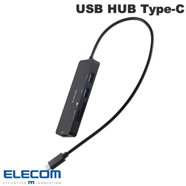 ELECOM エレコム USB HUB USB-C バスパワー USB-Ax3 SD+microSDカードスロット 30cm ブラック # U3H-MSD3007BBK エレコム (USBハブ)