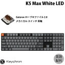 【マラソン★300円OFFクーポン対象】 Keychron K5 Max QMK/VIA Mac英語配列 有線 / Bluetooth 5.1 / 2.4GHz ワイヤレス両対応 フルサイズ ロープロファイルGateronメカニカル2.0 茶軸 White LED カスタムメカニカルキーボード # K5M-A3-US キークロン (キーボード)
