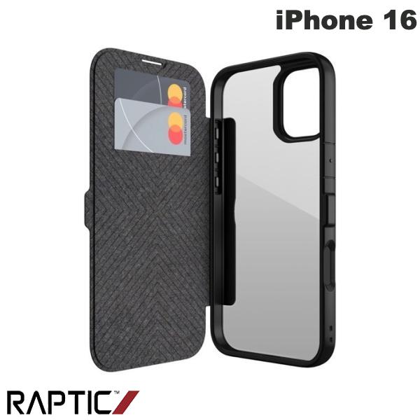RAPTIC iPhone 16 Urban Folio 手帳型ハイブリッドケース Black # RT_IPNCSPLUF_BK ラプティック (スマホケース・カバー)