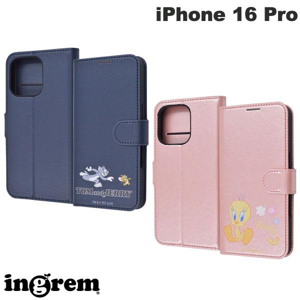 ingrem iPhone 16 Pro 톰과 제리 / 루니 툰스 충격 흡수 마그넷 벨트 심플 수첩형 가죽 케이스 잉글렘 (스마트폰 케이스 커버)