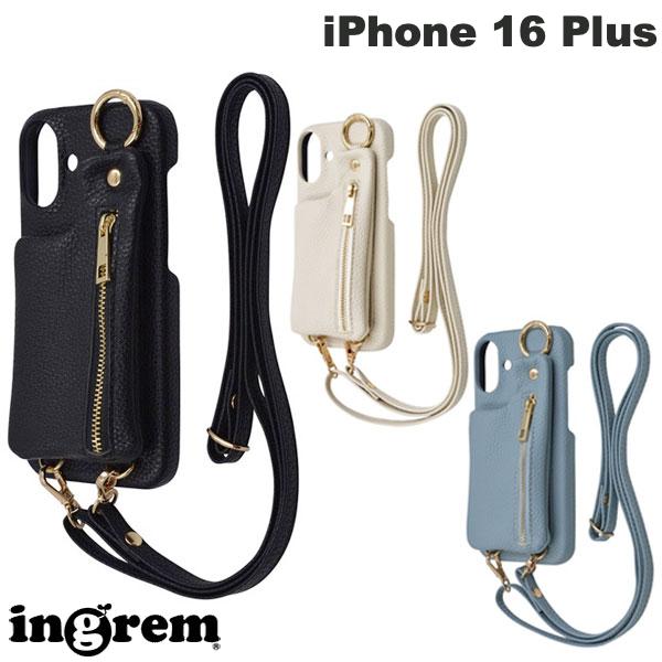 [2024] ingrem iPhone 16 Plus m1n1 미니 숄더 넥 스트랩 파우치 포함 오픈 가죽 케이스 잉글렘 (스마트 폰 케이스 커버) 숄더 스트랩