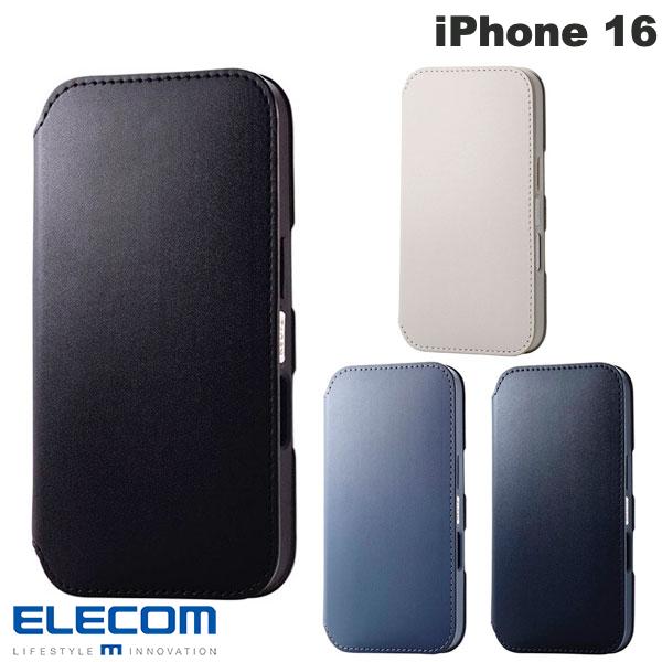 ELECOM ELECOM iPhone 16 가죽 케이스 수첩형 내충격 NEUTZ 자석 첨부(스마트폰 케이스·커버)