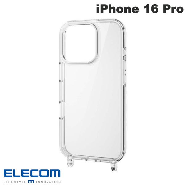 ELECOM ELECOM iPhone 16 Pro 하이브리드 케이스 스트랩 홀 부착 클리어 # PM-A24CHVCKSHCR ELECOM (스마트폰 케이스 커버) 숄더 스트랩