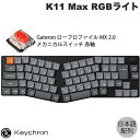 Keychron K11 Max Aliceレイアウト QMK Mac日本語配列 有線 / Bluetooth 5.1 / 2.4GHz ワイヤレス 両対応 テンキーレス ホットスワップ Gateron ロープロファイル MX 2.0 赤軸 RGBライト PBTダブルショットキーキャップ カスタムメカニカルキーボード キークロン(2)