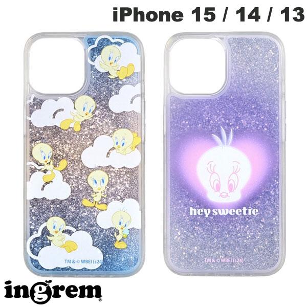 ingrem iPhone 15 / 14 / 13 루니 툰스 충격 흡수 범퍼 움직이는 반짝반짝 반짝반짝 반짝반짝 케이스 잉글렘 (스마트폰 케이스 커버) 트위티