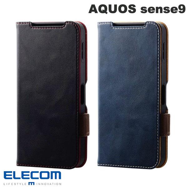 Rakuten - ［2024］ELECOM エレコム AQUOS sense9 レザーケース 手帳型 ステッチ 耐衝撃 磁石付き (アンドロイドスマホケース・カバー) アクオス センス