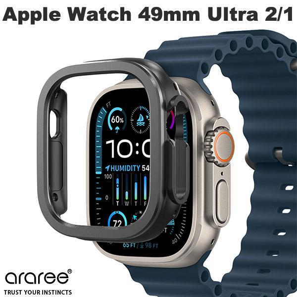 樂天商城 - araree Apple Watch 49mm Ultra 3 / 2 / 1 AMY デュアルレイヤーケース ガンメタル # AR27459AW アラリー (アップルウォッチケース カバー)