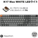 【マラソン★300円OFFクーポン対象】 Keychron K17 Max QMK Mac日本語配列 有線 / Bluetooth 5.1 / 2.4GHz ワイヤレス 両対応 フルサイズ Gateron ロープロファイル MX 2.0 茶軸 WHITE LEDライト カスタムメカニカルキーボード キークロン