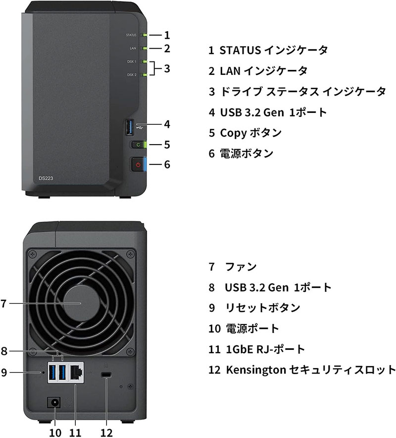 Synology DiskStation 2ベイNASキット ガイドブック付き Value series DS223/G # DS223/G シノロジー - Image 2