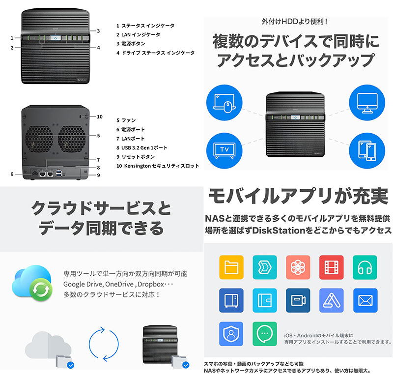 Synology DiskStation 4ベイNASキット Value series DS423 # DS423 シノロジー - Image 3