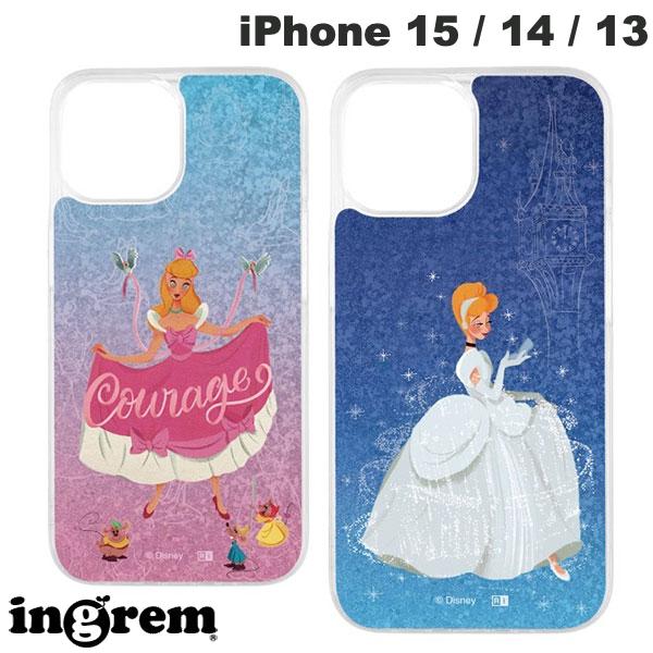 ingrem iPhone 15 / 14 / 13 디즈니 충격 흡수 범퍼 움직이는 반짝반짝 반짝반짝 반짝반짝 케이스 잉글렘 (스마트폰 케이스 커버) 프린세스