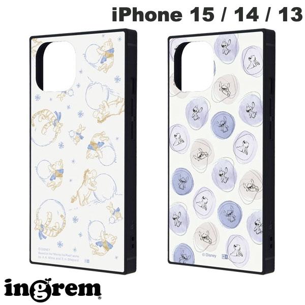 ingrem iPhone 15 / 14 / 13 디즈니 KAKU 충격 흡수 범퍼 스퀘어 하이브리드 케이스 잉글렘 (스마트폰 케이스·커버) 푸씨 스티치 캐릭터 귀여운