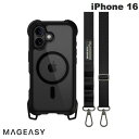MagEasy iPhone 16 Odyssey +Strap M C MagSafe対応 カメラコントロールカバー付き ストラップ付き 耐衝撃ケース Leather Black # ME_IPNCSPTO4_LB マグイージー (スマホケース・カバー)