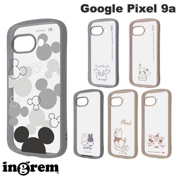 ingrem Google Pixel 9a Puffull 衝撃吸収 バンパー ハイブリッドケース イングレム (アンドロイドスマホケース・カバー) ポケモン ディズニー ミッキー プーさん キャラクター かわいい