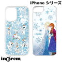 ingrem iPhone 16 / 15 / 14 / 13 / SE3 / SE2 / 8 / 7 / 6s / 6 ディズニー 衝撃吸収 バンパー 動く キラキラ ラメ グリッターケース アナと雪の女王 中川翔子art イングレム (スマホケース・カバー)