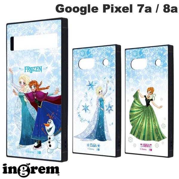 【在庫限り】 ingrem Google Pixel 7a / 8a ディズニー KAKU 衝撃吸収 バンパー スクエア ハイブリッドケース アナと雪の女王 中川翔子art_ イングレム (アンドロイドスマホケース・カバー)